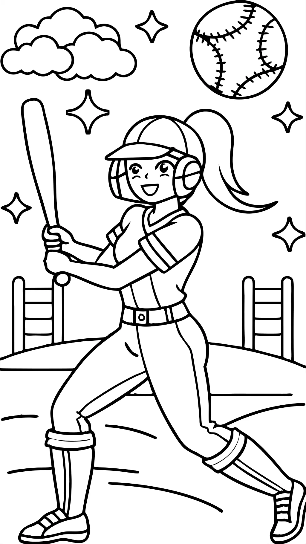 softball coloring page